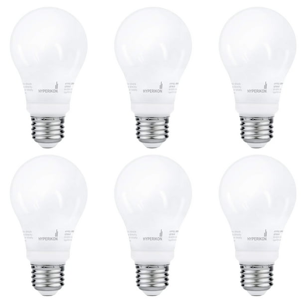 Hyperikon A19 LED Light Bulbs Dimmable Super Bright Indoor Bulb 6 Pack Energy Star UL 9W 65 Watt 3000K Hyperikon A19 LED Light Bulbs Dimmable Super Bright Indoor Bulb 6 Pack Energy Star UL 9W 65 Watt 3000K